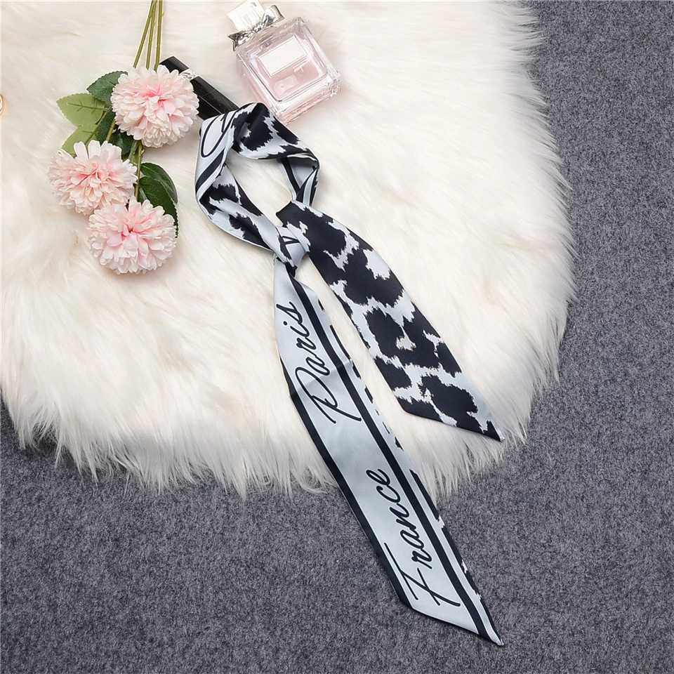Leopard Twill 100% Silk Scarf Womens Brand Scarf Thin Bag Scarf Design Wrist Towel Foulard Summer Collar Headband W250107