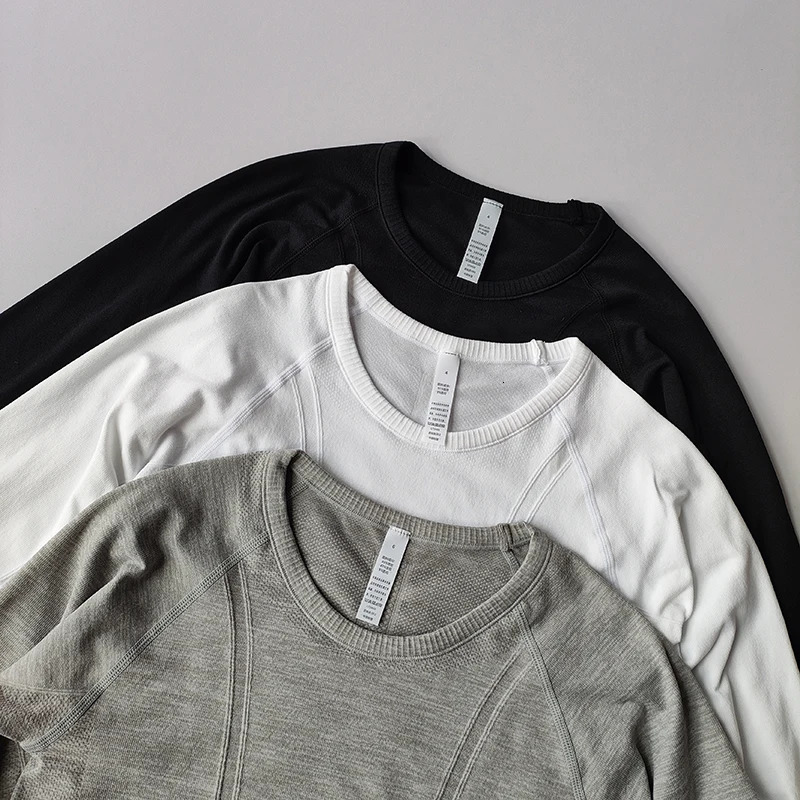 Yoga Clothes Sports Tops Womens Round Neck Long Sleeves Seamless Slimming Breathable Running Pula Speed Drying Fitness Clothes 250107