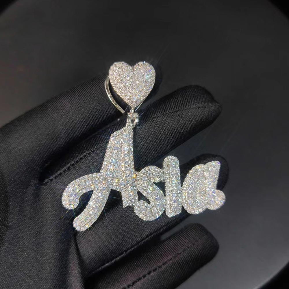 Custom A-Z Name Letters Pendant Necklaces Bling 5A Zircon Jewelry 18K Real Gold Plated Mens Women Gift