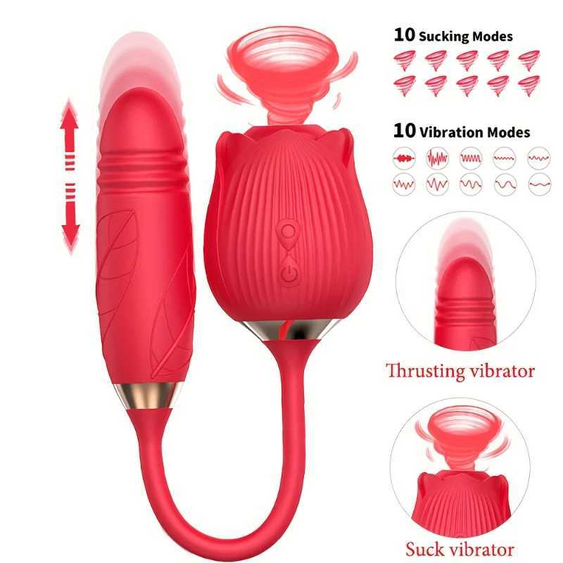 Rose Clitoris Aspirateur Egg pour les femmes Stimulte de mamelon Sucker avec des masturbateurs Dildo Rousing Toys pour adultes 18xJ250107