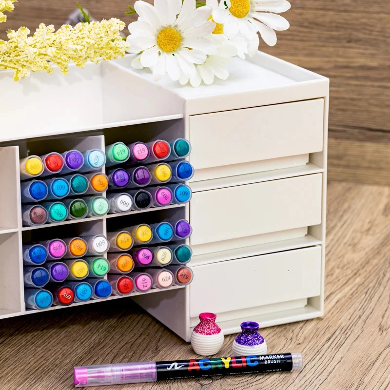 120 color acrylic paint pen brush marker pen stone paint pen glass wood canvas DIY art production professional 250106