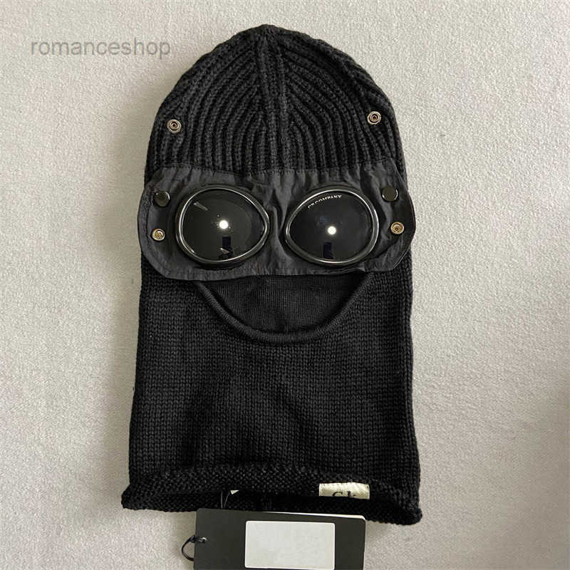 Caps Balaclava Beanie with Detachable Dual Lens Goggles - Premium Knit Wool Retains Heat for Outdoor Winter Activities