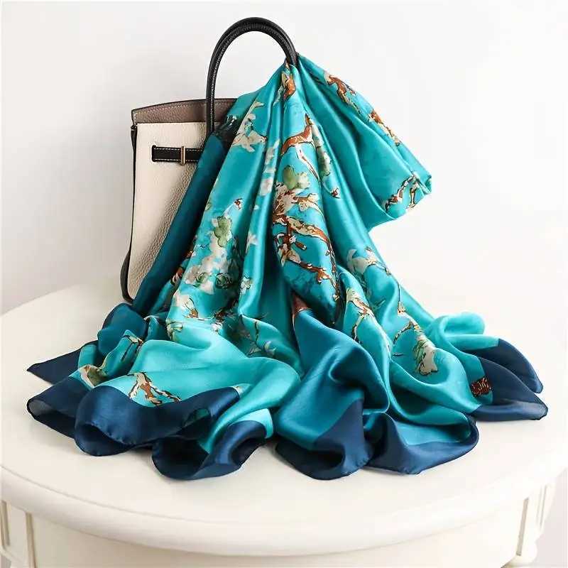 Luxury Printed Silk Felt Womens Design Scarf 180x90cm Large Shawl Wrapping Collar Womens Headband Bandana Foulard Stoles W250107