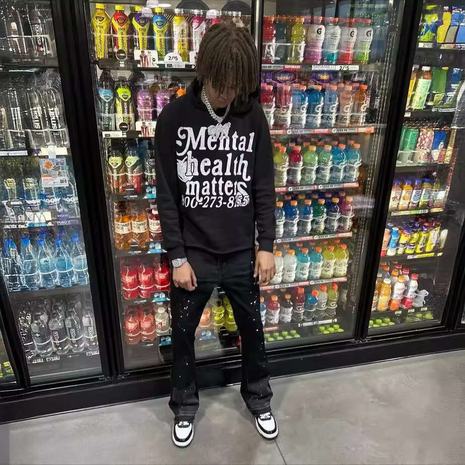 Fashionable autumn personalized street style American letter printed unisex hooded sweatshirt