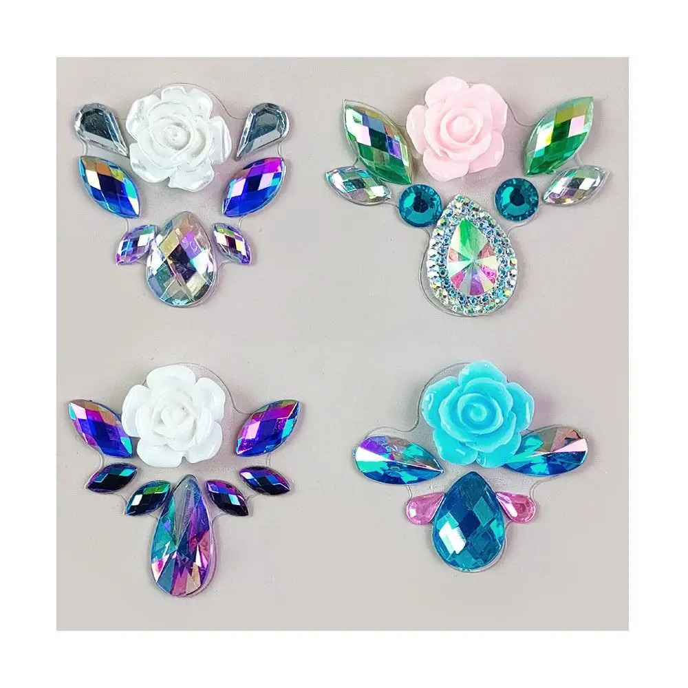 Adhesive Makeup Diamond Sticker 3D Crystal Temporary Gems Tattoo Glitter Mask Women 241230