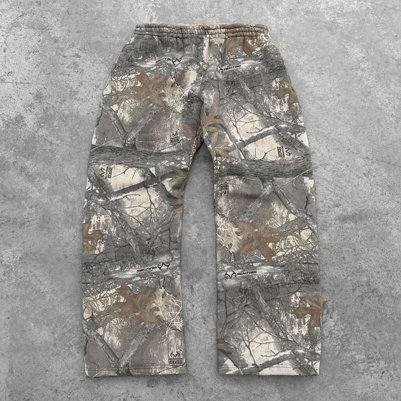 Y2K Retro SweatPants Camouflage Pattern Print Streetwear Men haruku Street Hip Hop Unisex Oversized Casual Camo Baggy Trousers