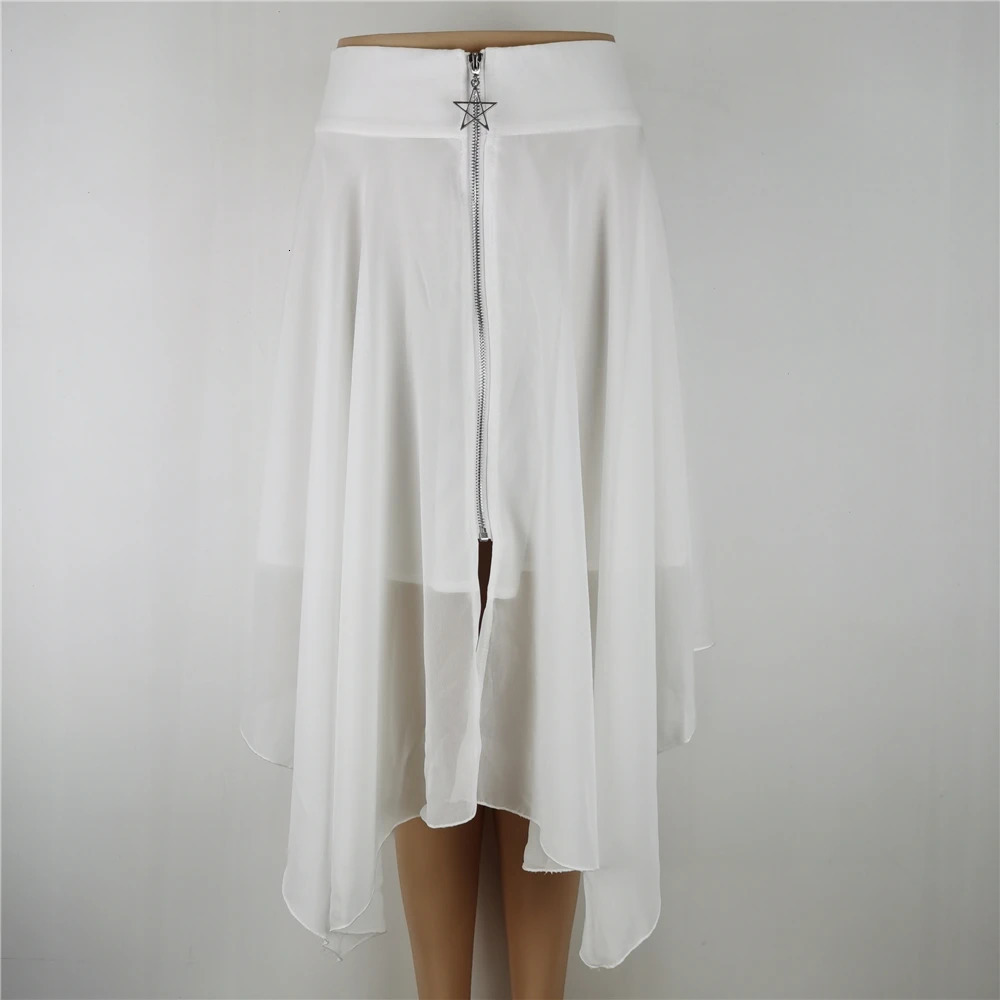 Punk Skirt Streetwear Gothic Women Summer High Waist Irregular Black Female Harajuku Long 250106