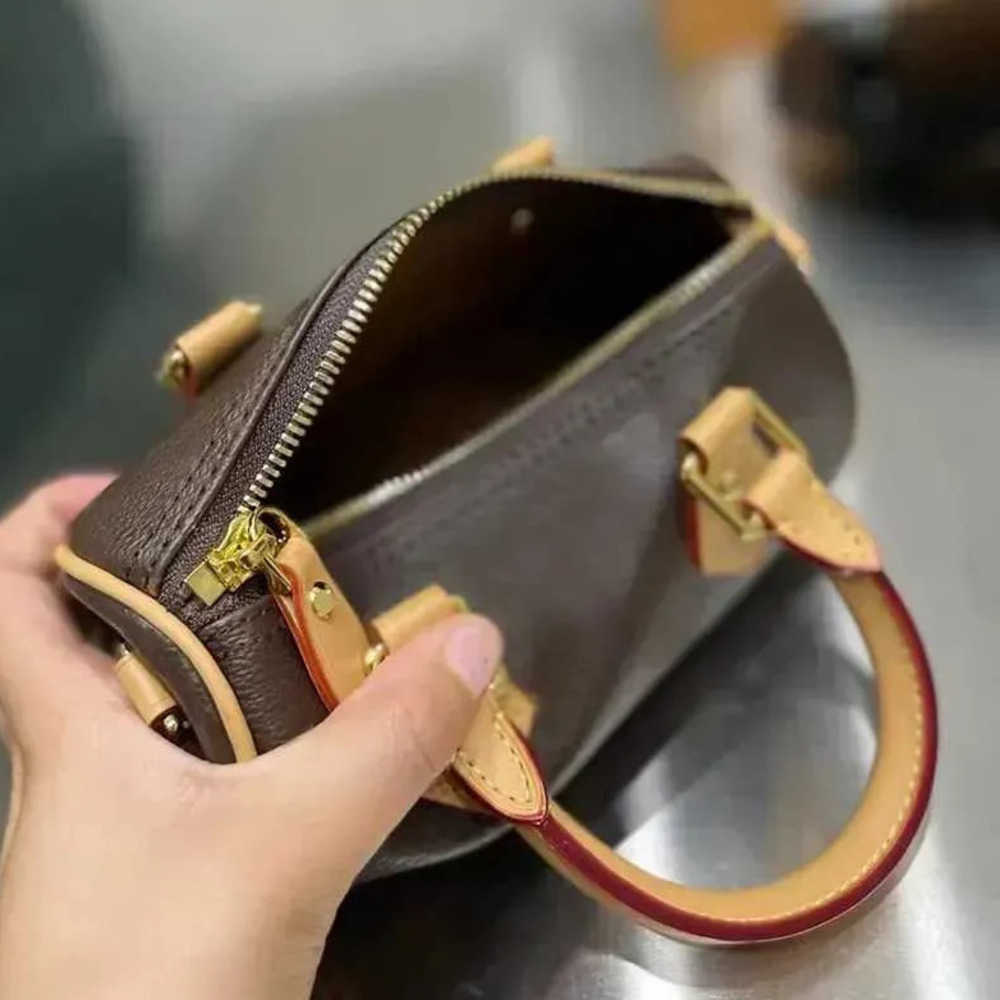Evening Bags New Luxury design Women mini handbag Best quality Speedy nano shoulder bag Fashion Crossbody bag Embossed Denim bag Brown Flower