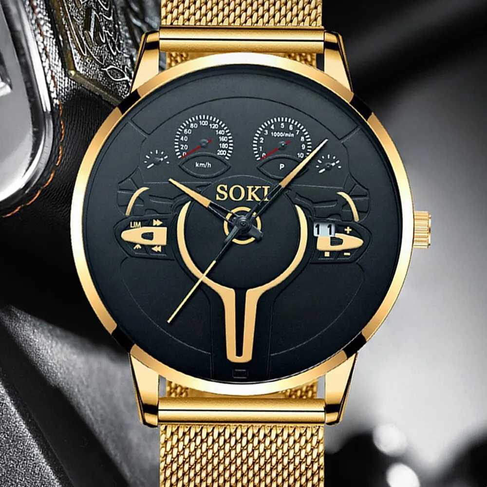 Top Brand Luxury Fashion Calendar Watch Men Stainless Steel Strap Clock Sport Watches Mens Quartz Wristwatch Relogio MasculinoX250107