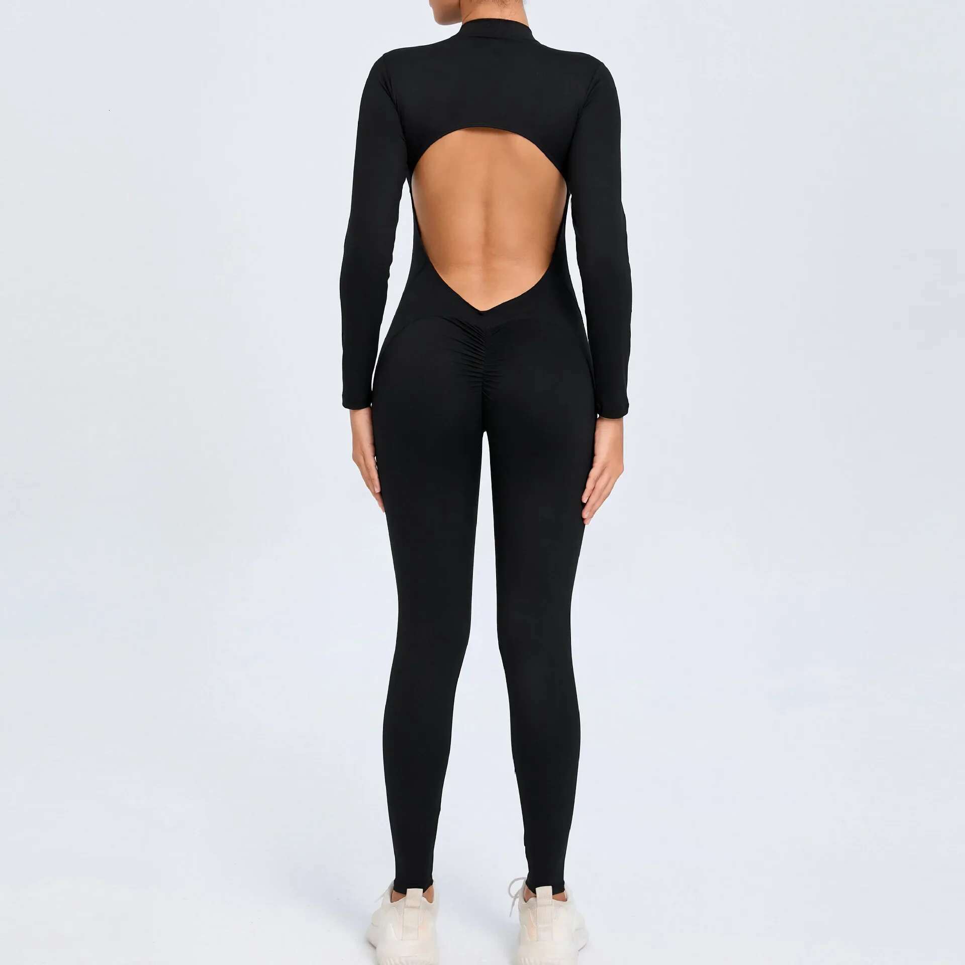 Sports Jumpsuit Woman Gym One Pieces Fiess Overalls Jumpsuits Summer Sexy Clothes For Women Long Sleeves Sportswear Blue