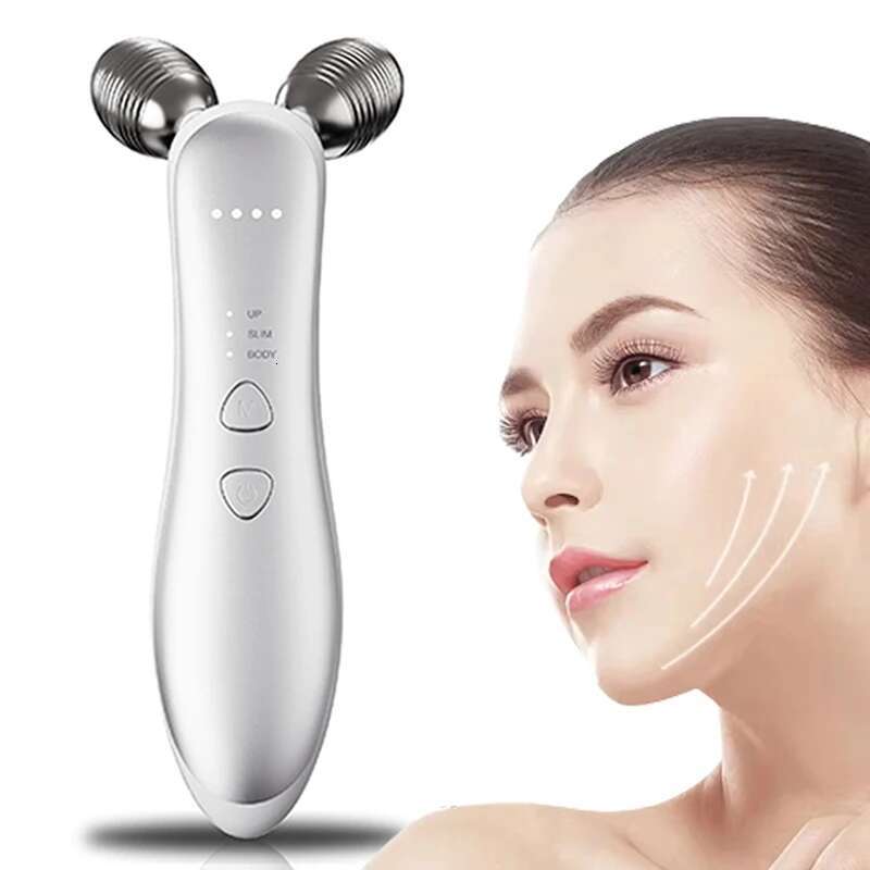 3D Roller Facial EMS Face Lift Device V-Face Slimmer Skin Tightening Double Chin Remover Eye Care Vibration Massager