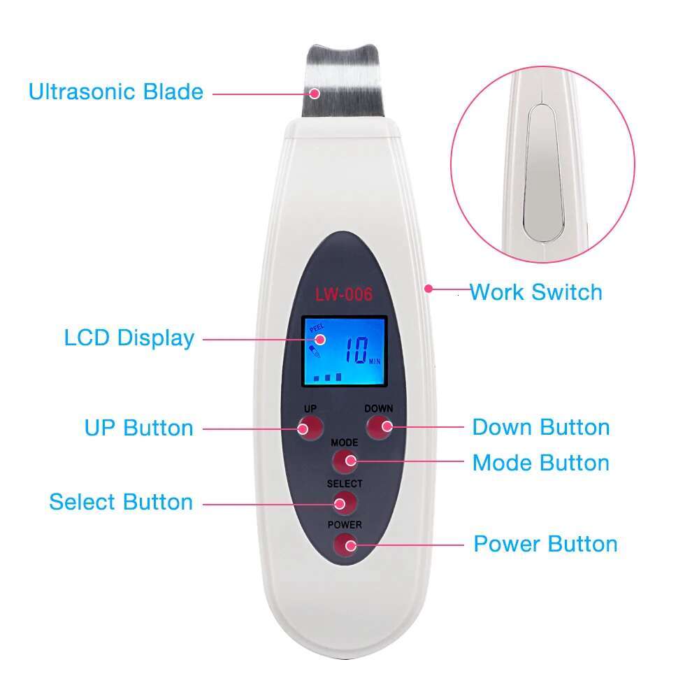 Konmison Ultrasonic Skin Scrubber Cleanser Cleansing Acne Removal Massager For Face Ultrasound Peeg Clean Tone Lift