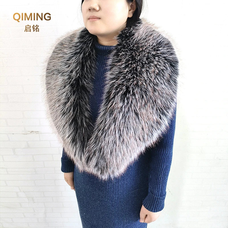 Autumn Winter Female Faux Fur Collar Fluffy Imitation Fox Fur Scarf Fake Raccoon Large Furry Shwal Neck Warmer Women Decoration 250106