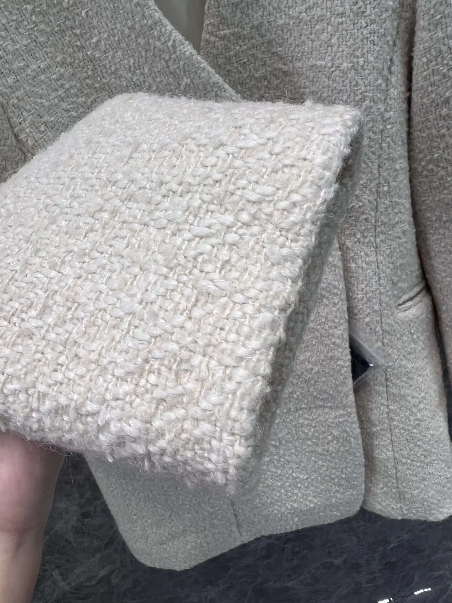 Jackets Women Autumn Winter Solid Woolen V-Neck Single Breasted Mid-Length Tweed Coat Minimalist Office Lady Female Clothes