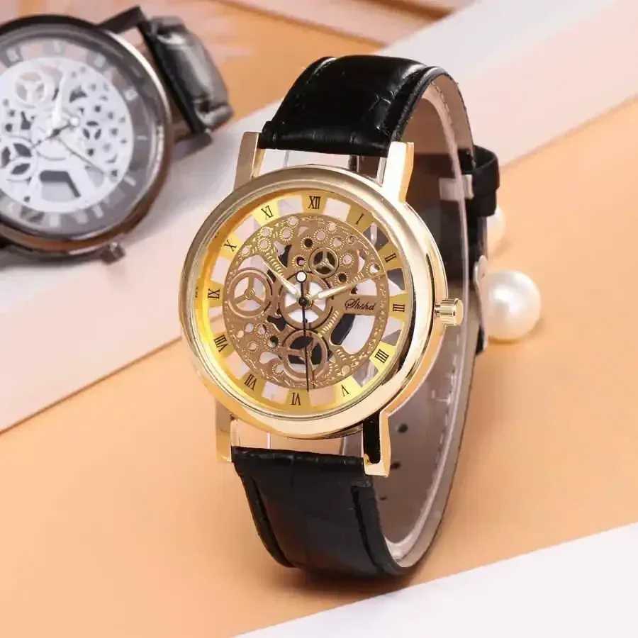 Men Watch Fashion Hollow Watches Men Roma Dial Leather Band Quartz Wristwatches Cheap Price Reloj Hombre Watches for MenX250107