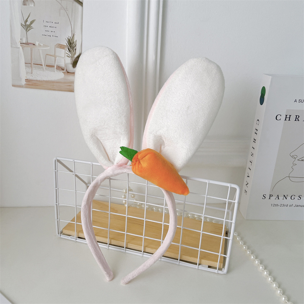 Internet celebrity style girl heart cute rabbit ear hair headband Forest series sweet radish small rabbit headband adult fun plush headwear