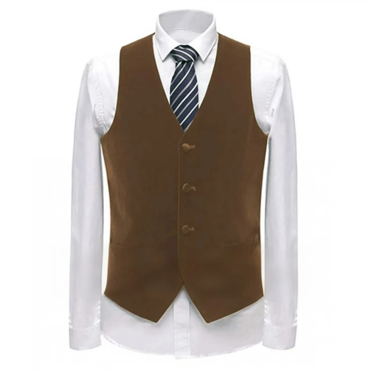 Mens Velvet Vest with Vneck Formal Suit VestsFashionable Singlebreasted Vests for Mensleeveless Jacket Pockets 250107