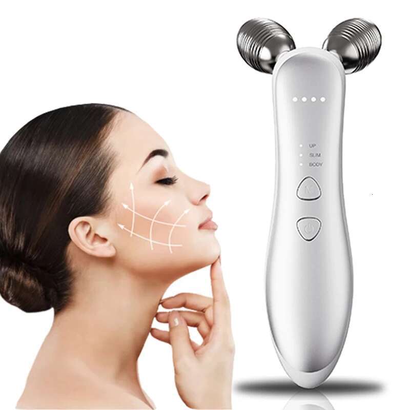 EMS Massager 3D Roller Microcurrent Vibration Facial V Lifting Massages Devices Beauty Face Care Tool For Skin Tightening