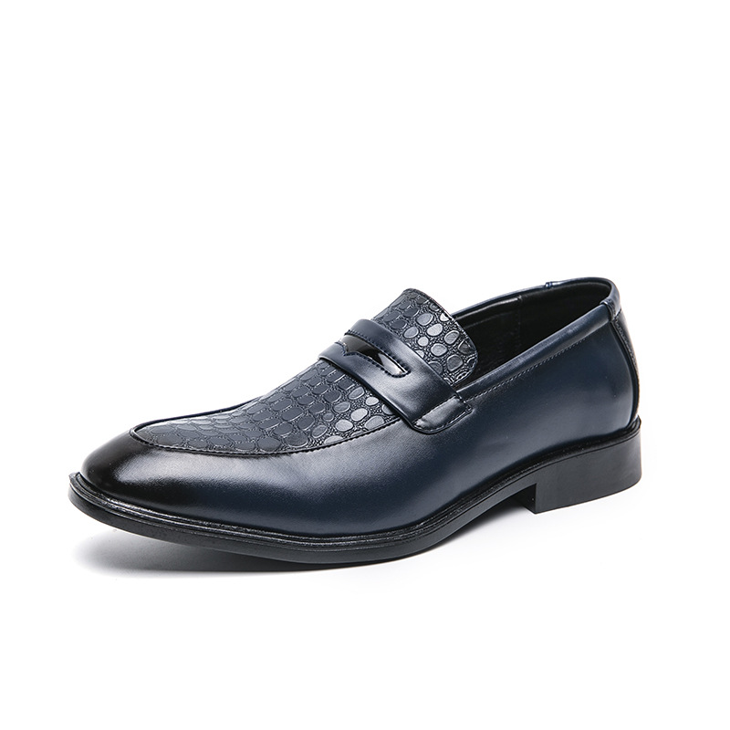Men Dress Shoes Leather Shoes Pointed Toe New Styles Formal Wedding Shoes Triple Black Brown Blue Free shipping