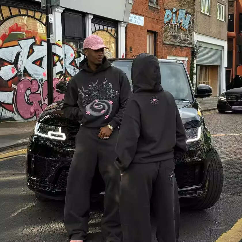 Fashion Street Trendy Loose Hoodie Top Foam Printed Long Sleeve