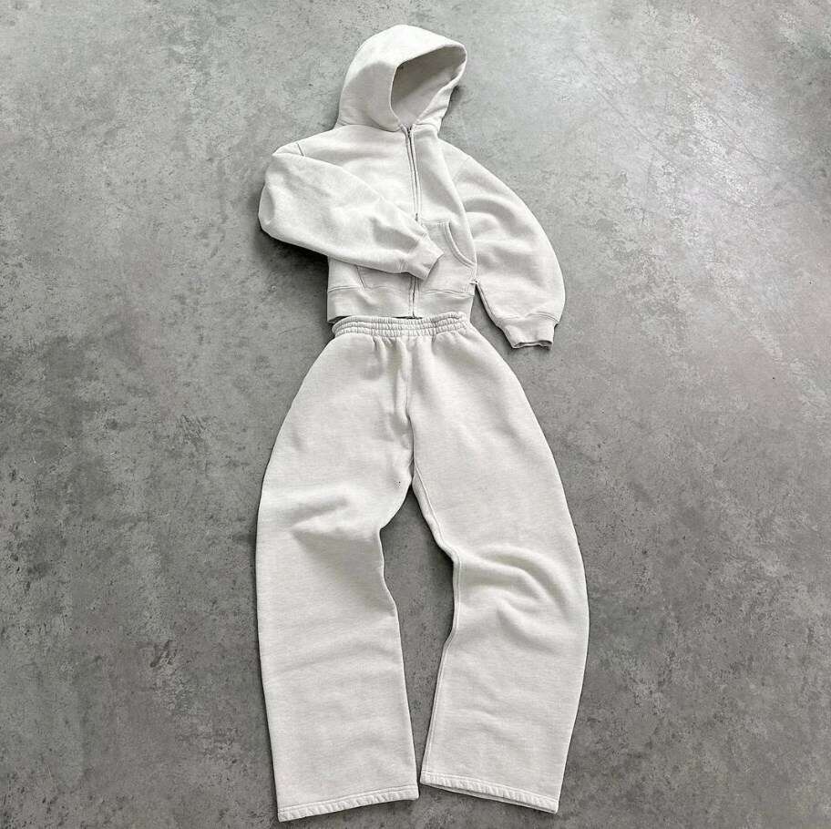 Fashion Loose Hooded Solid Color Zipper Cardigan Sweatshirt Street Trendy Top