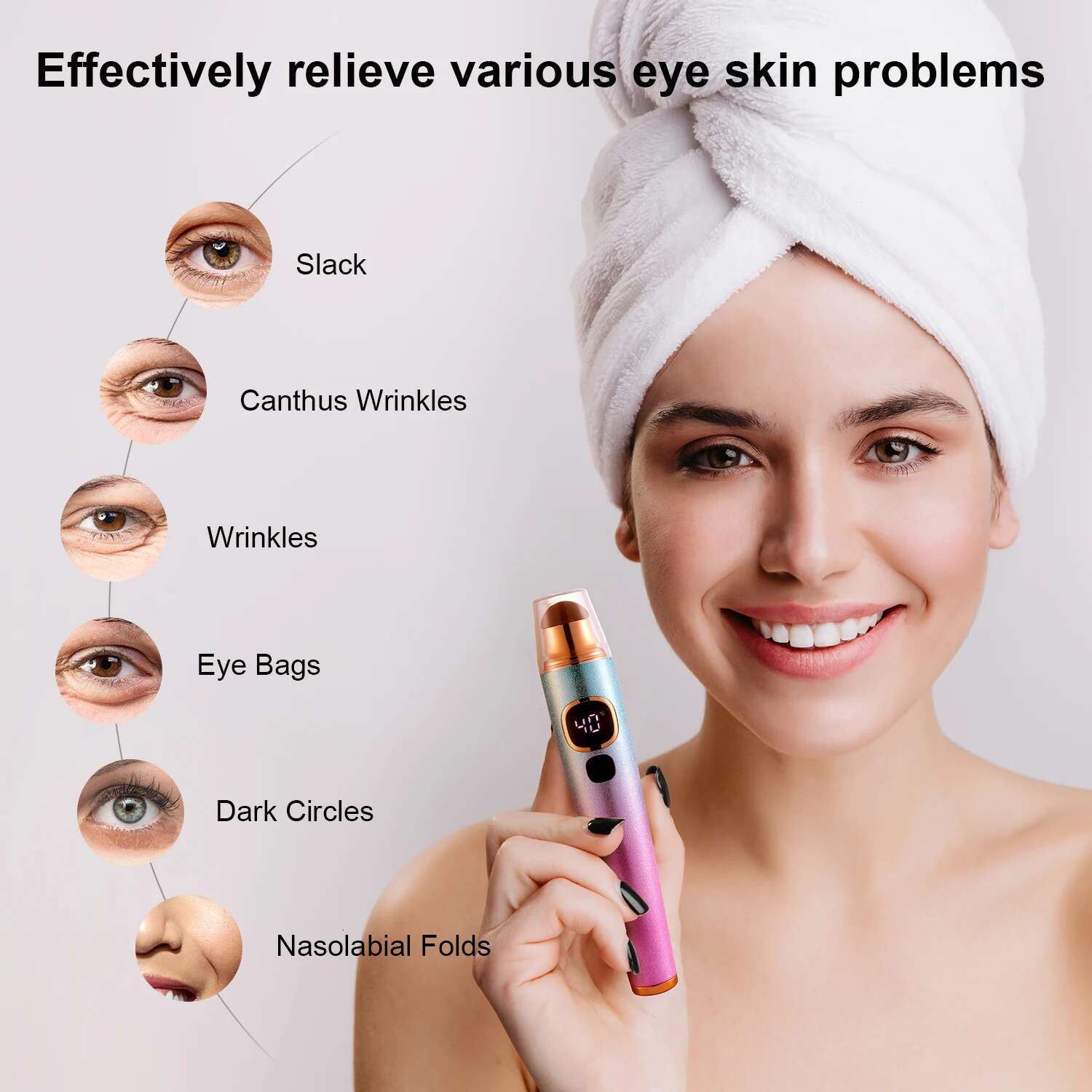 Stone Needle Eye Massager Heat Tool/Meteorite Wand Roller Pen Reduce Wrinkle Fatigue Puffiness Dark Circles Acupuncture Therapy