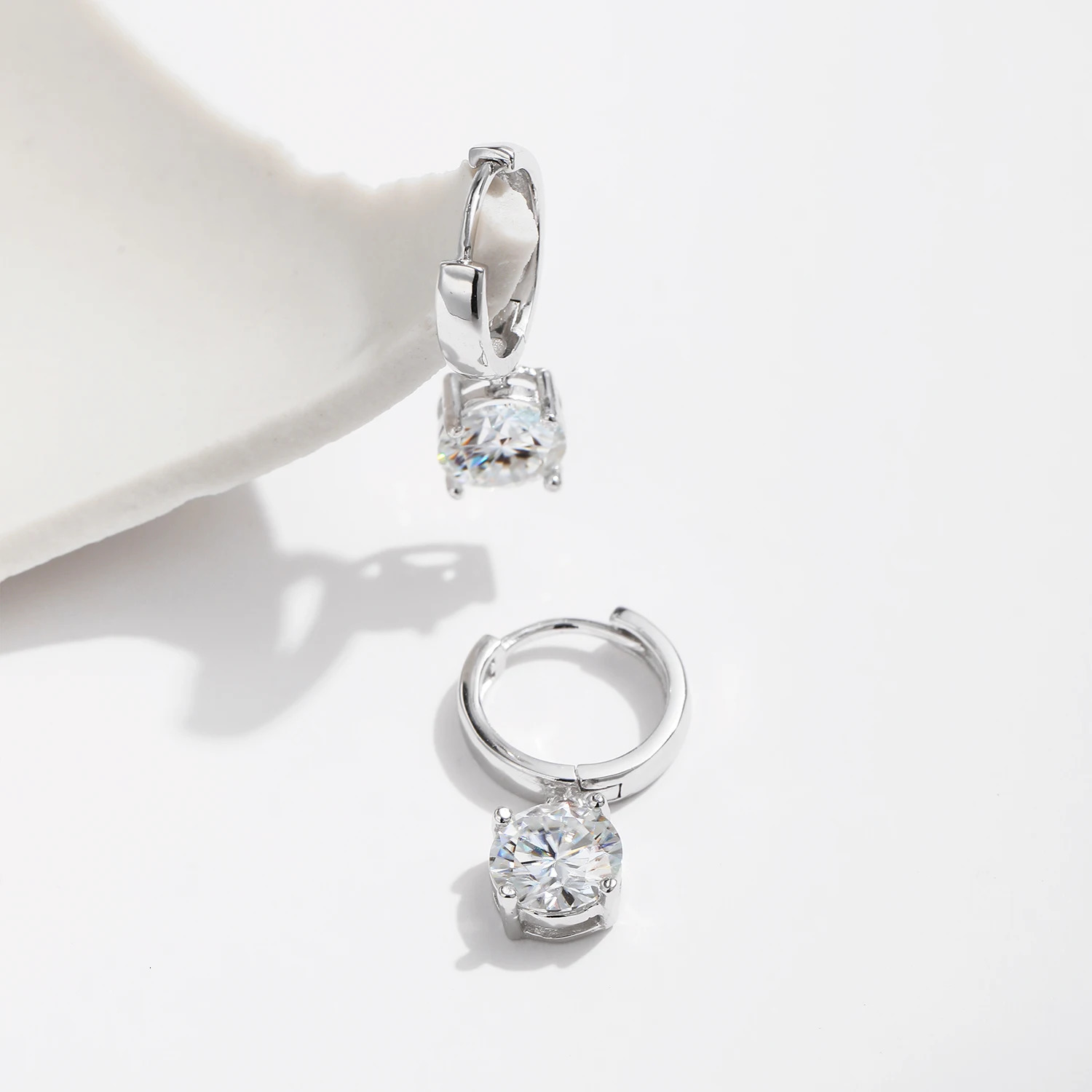 MODIAN 1.0CT D Color Hoop Earrings Lab Created Diamond For Women 925 Sterling Silver Wedding Fine Jewelry Gift250103