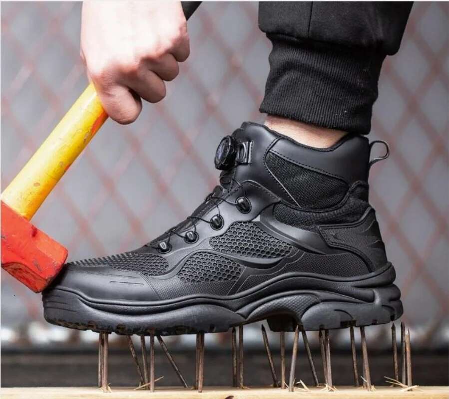 Ddmyoutdoor China Domestic Rotary Buckle Work Boots Steel Toe Men Breathable Safety Brand Indestructible Puncture Proof Work Shoes