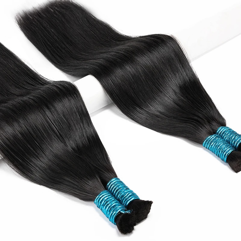 Straight Human Braiding Hair Bulk No Weft 100% Vietnam Human Hair Straight Bundles 100g Natural Braiding Hair Extensions 250107