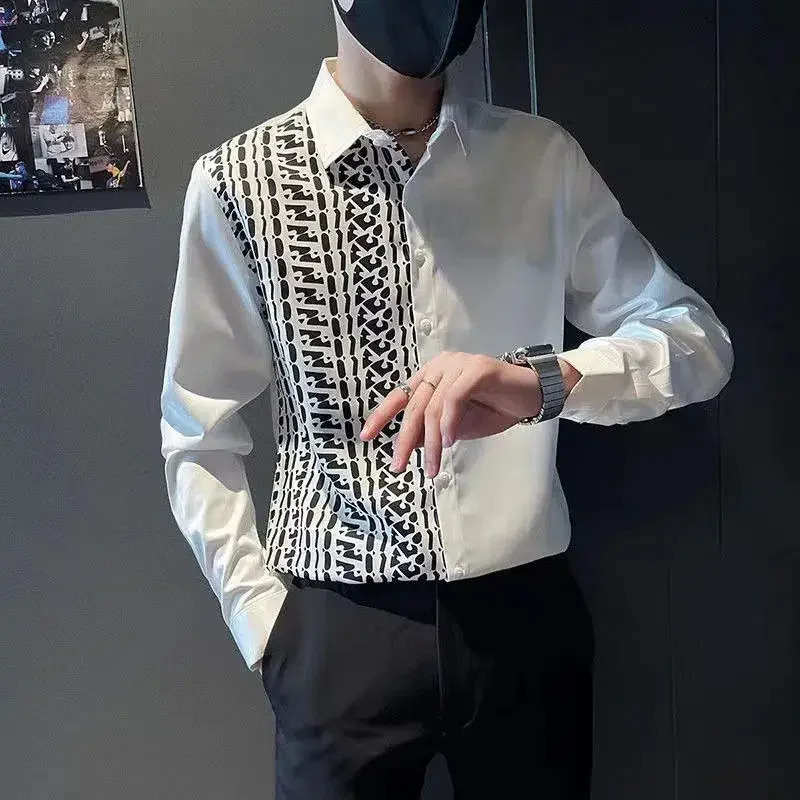 Man Shirt Office Long Sleeve y Formal Shirts for Men Business Dress Social Button Up Things with Comfortable I 250107