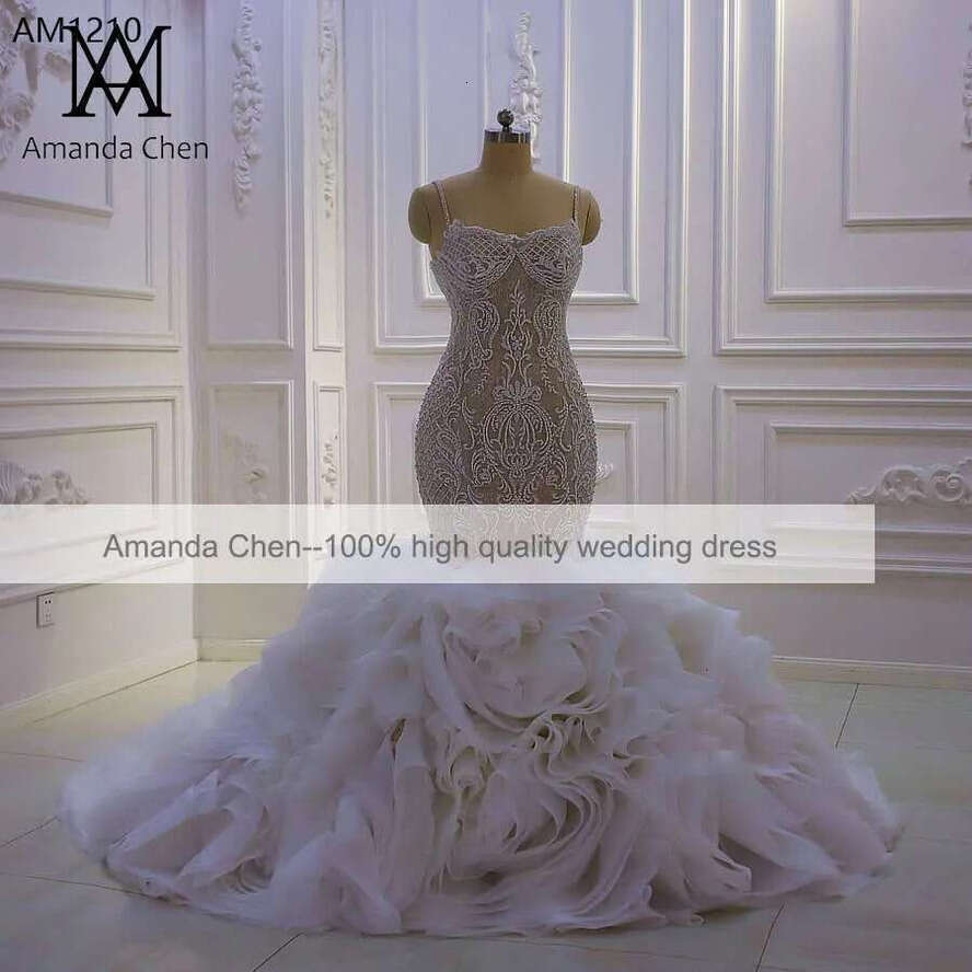 Beaded Tiered Mermaid Wedding Dress