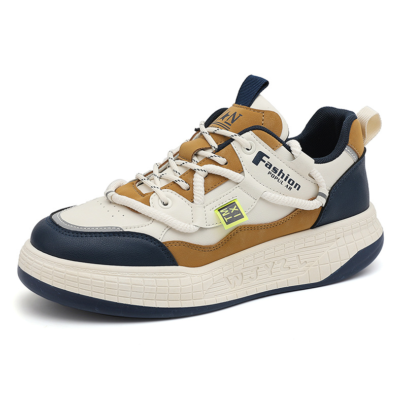 Men Sports Shoes Fashion Thick Sole Anti-Slip Lace-Up Versatile Trendy Korean Version Triple Black White Yellow fashion