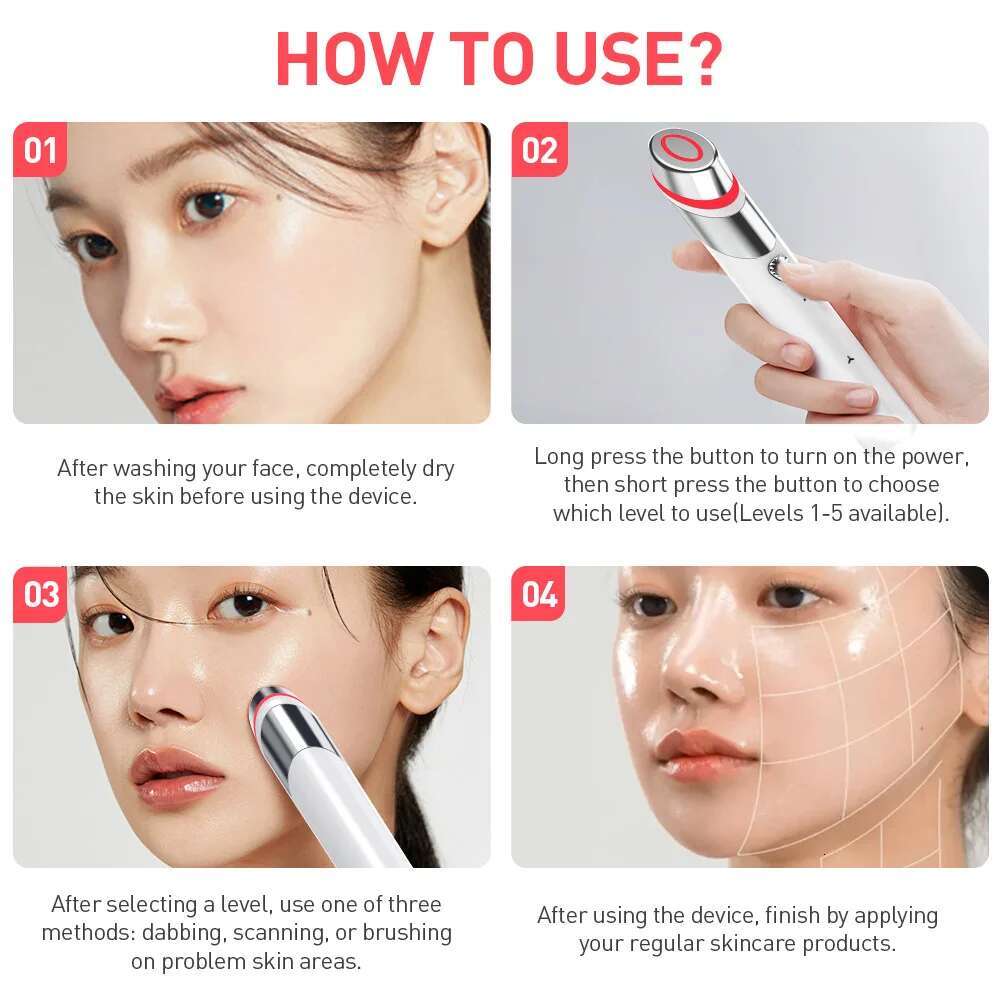 Booster Shot Home Beauty Device 4 in 1 Skin Care Tools Anti-Aging Microcurrent Lifting Facial Treatment Therapy