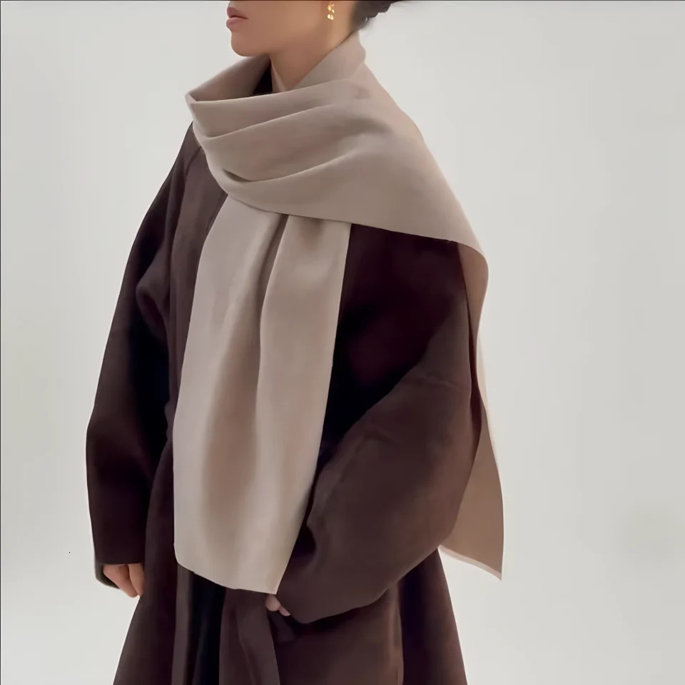 Winter knitted shawl casual clothes solid keep warm scarf 2024 250106