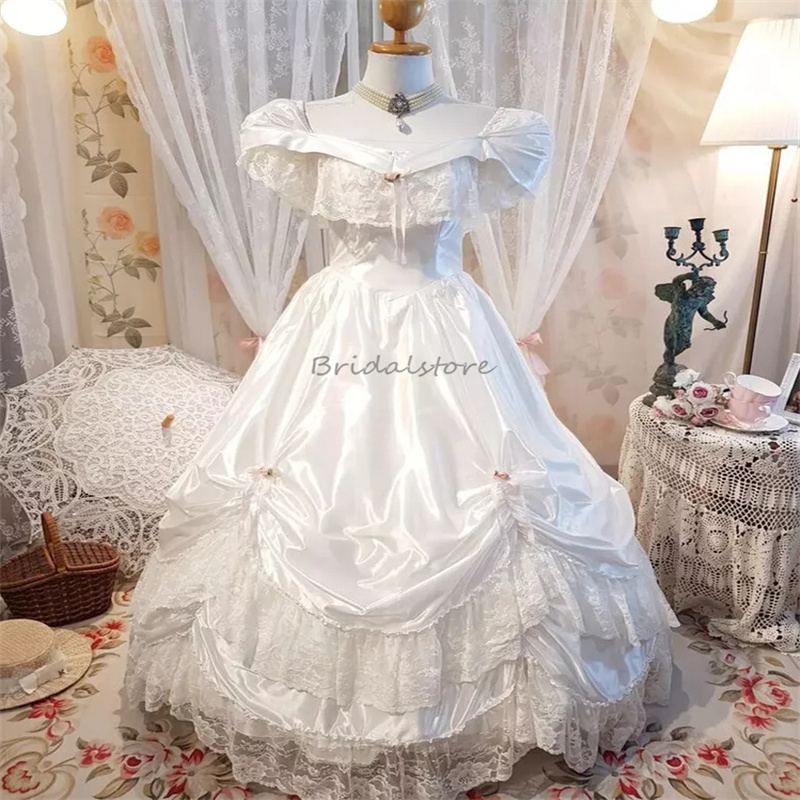 Historische Victorian Prom Dress Cap Sleeves Lace Costume Masquerade Cosplay Evening Dress Korean Renaissance Party Gown 2025 Vestido De Noche Special