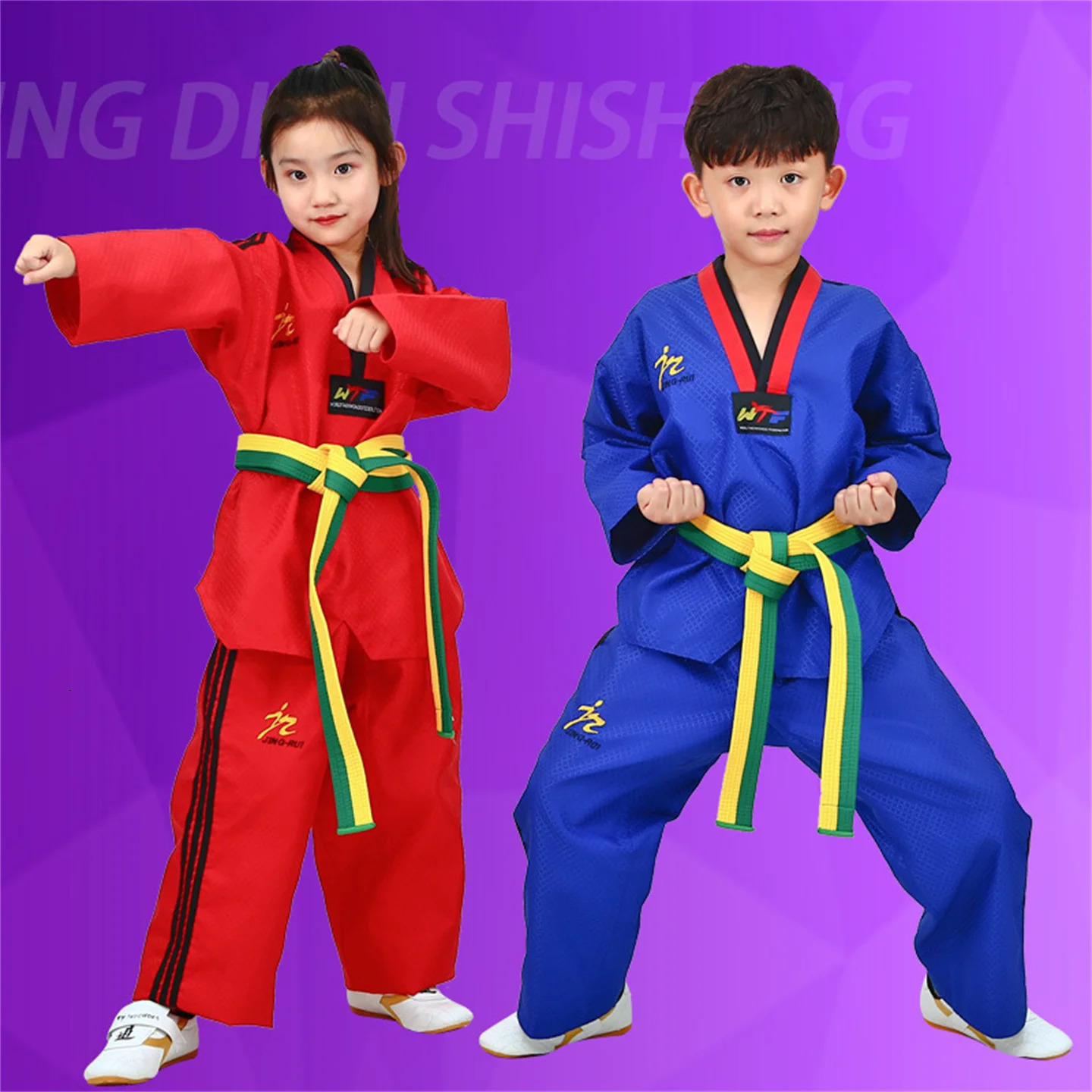 Adult And Children Taekwondo Suit Jujutsu Dobok Kungfu Uniform Men Women karate Shirt Pants Set Gymnasium Training Suit 241230