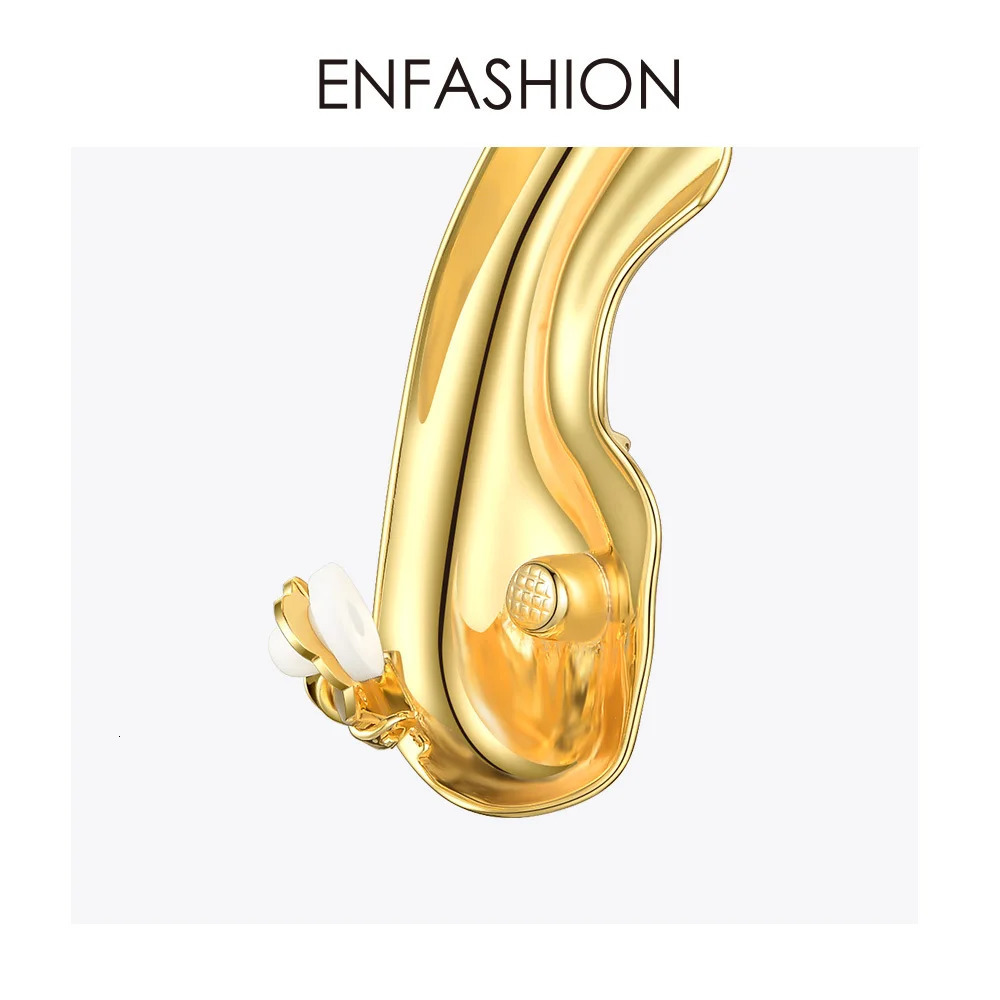 ENFASHION Punk Earlobe Ear Cuff Clip On Earrings For Women Gold Color Auricle Earings Without Piercing Fashion Jewelry E191121 250103