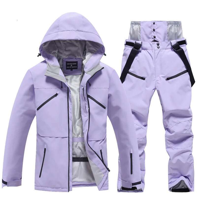 2025 Fashion Men Women Winter Ski Suit Windproof Waterproof Snowboard Jacket And Pants Snow Clothes Female Skiwear Pure White