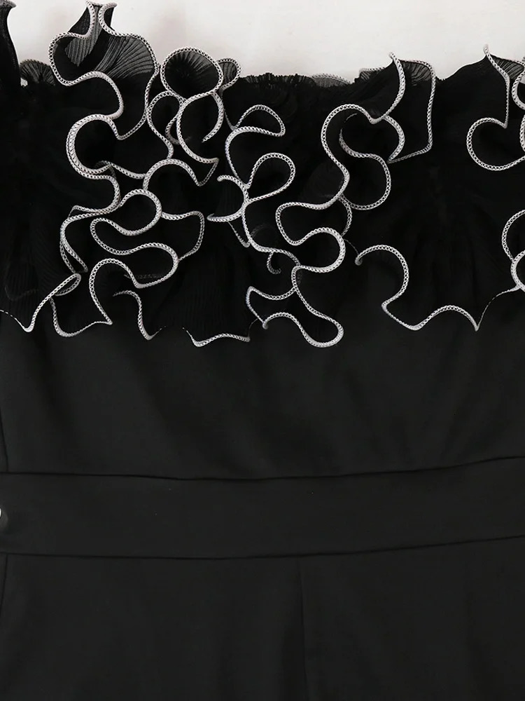 Bonnie Forest Woman Jumpsuits Elegant Rose Detail One Piece Women Clothing Club Overalls Celebrities Outfits Party Sexy Clubwear 250103