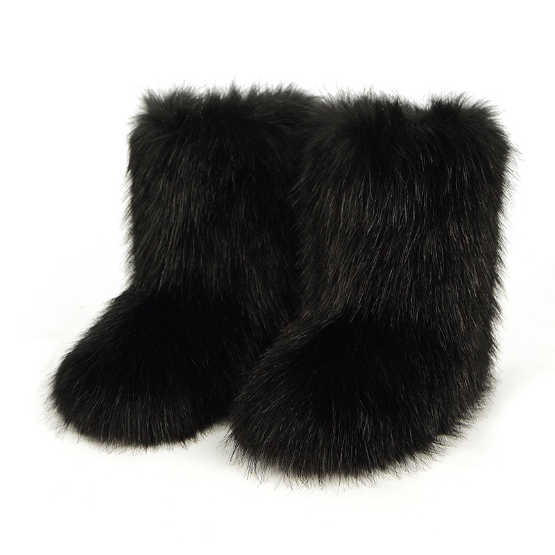 2025 designer boots for women men keep warm snow boots fox fur black white green pink green blue grey purple outdoor sports casual shoe sneakers
