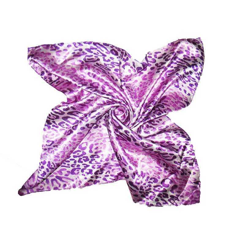 Square scarf hair tie fashionable Korean printed animal leopard commercial small neck satin scarf W250107