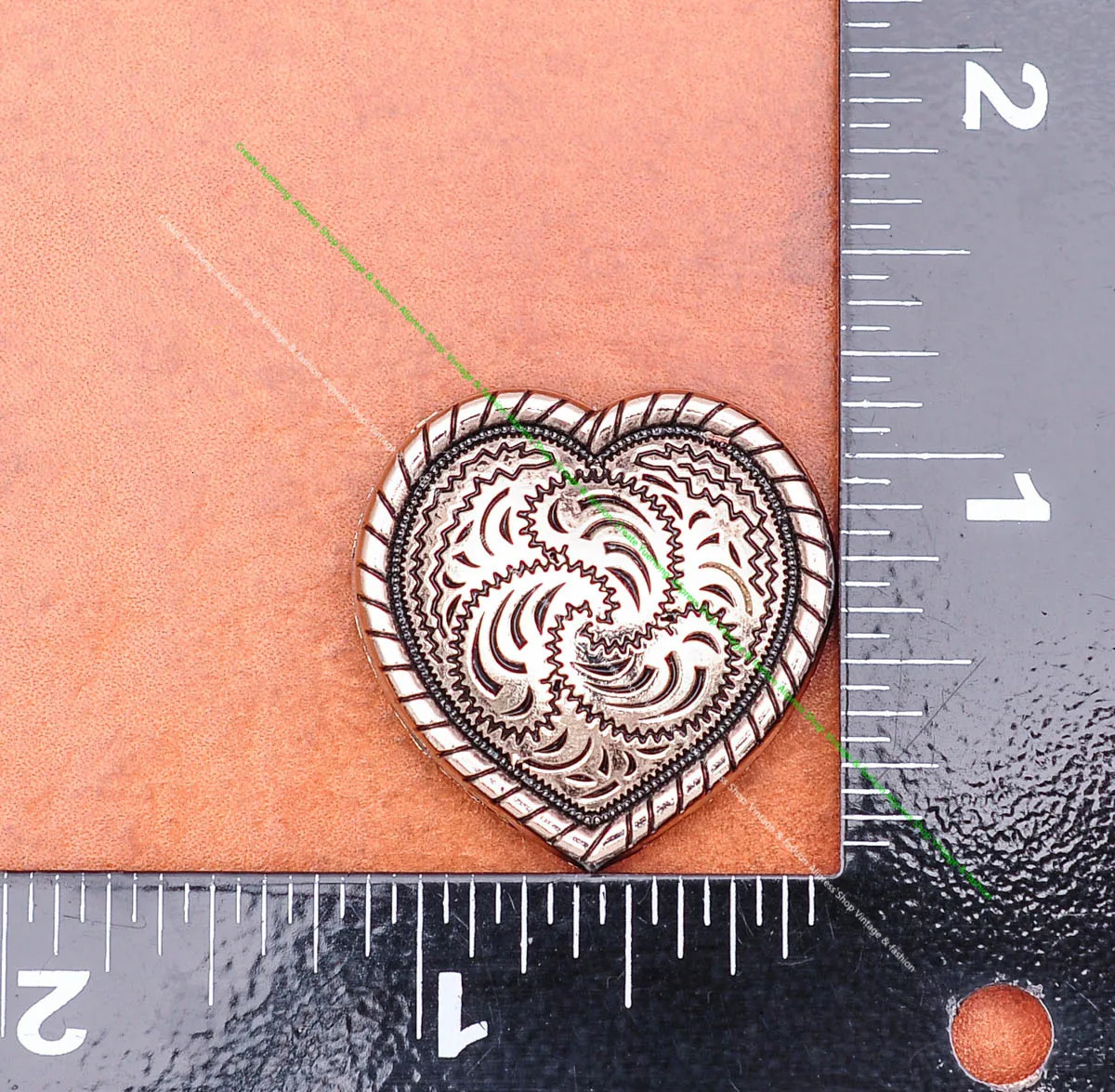 10Pcs Western Silver Black Love Heart Floral Rope Side Engraved Leathercraft Belt Headstall Horse Saddle Tack Conchos Screwback 241230