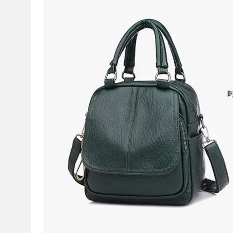 Ladies' Soft Leather Large Capacity Tote Bag Fashionable Travel Computer Backpack For Business Trips