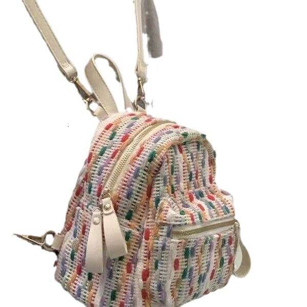 2025S Designer S New Model Rainbow Knitted Internet Red Spring Summer New High End Sense Small Crowd Travel Backpack Fashion Mini Bag