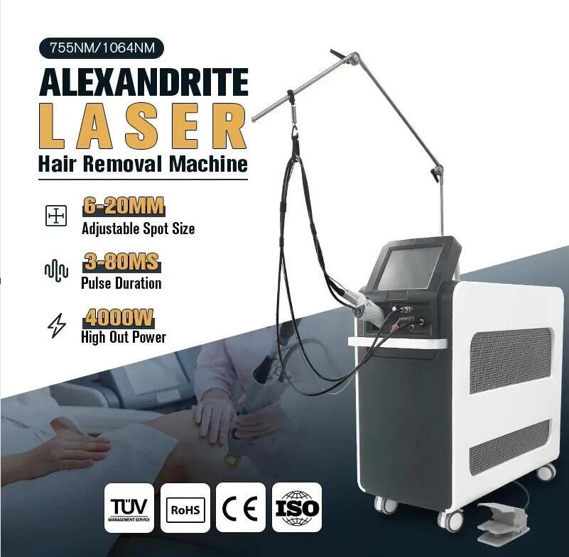 High quality Alexader ND Yag Hair removal laser machine 1064nm 755nm Cooling Skin Rejuvenation Veins Vascular pigment removal machine