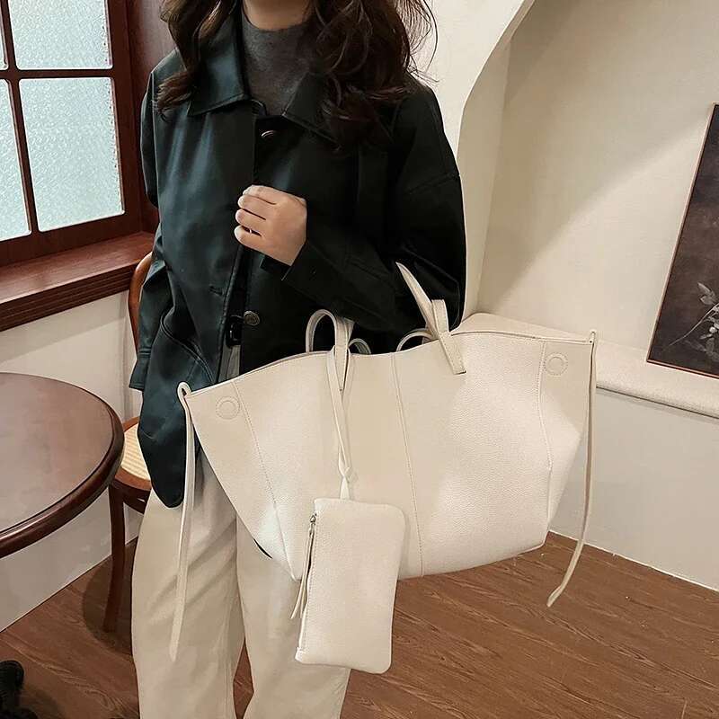 Ddmymoon Large PU Leather 2 Pcs/set Shoulder Bags For Women 2024 Winter Y2K Trend Female Crossbody Lady Handbags Tote Bag