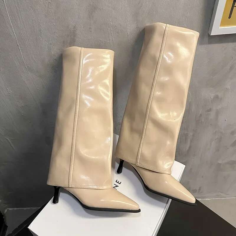 New Western Cowboy Women Fashion Slip-On Long Pipe Boots Y Thin Heel Trend Knee High Botas 2024