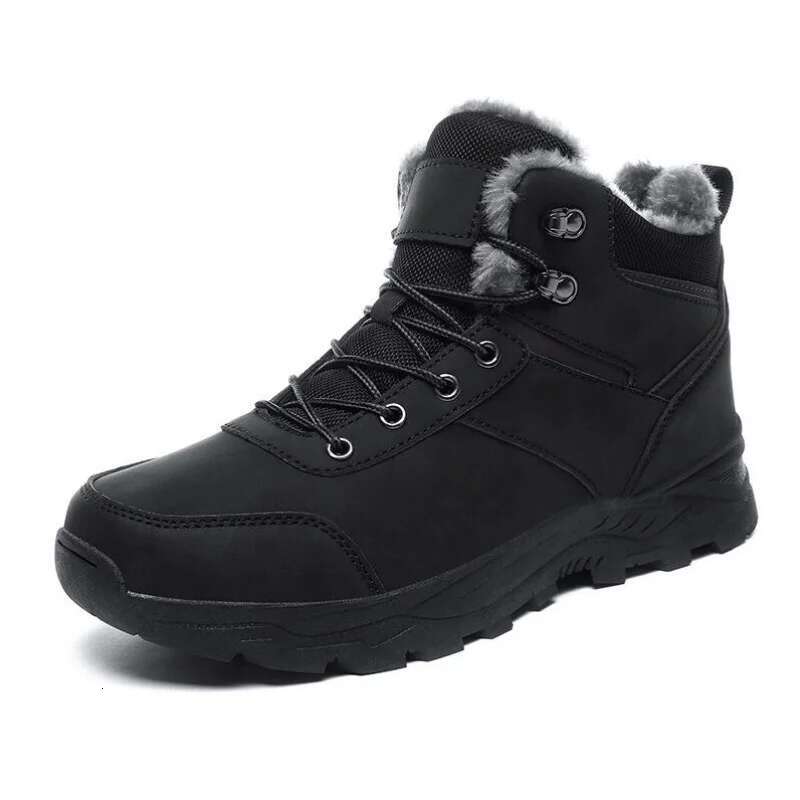 Ddmyoutdoor China Domestic Super Winter Snow With Fur Plus Size Hiking Boots Non Slip Outdoor Sneakers Men High Top Warm Shoes