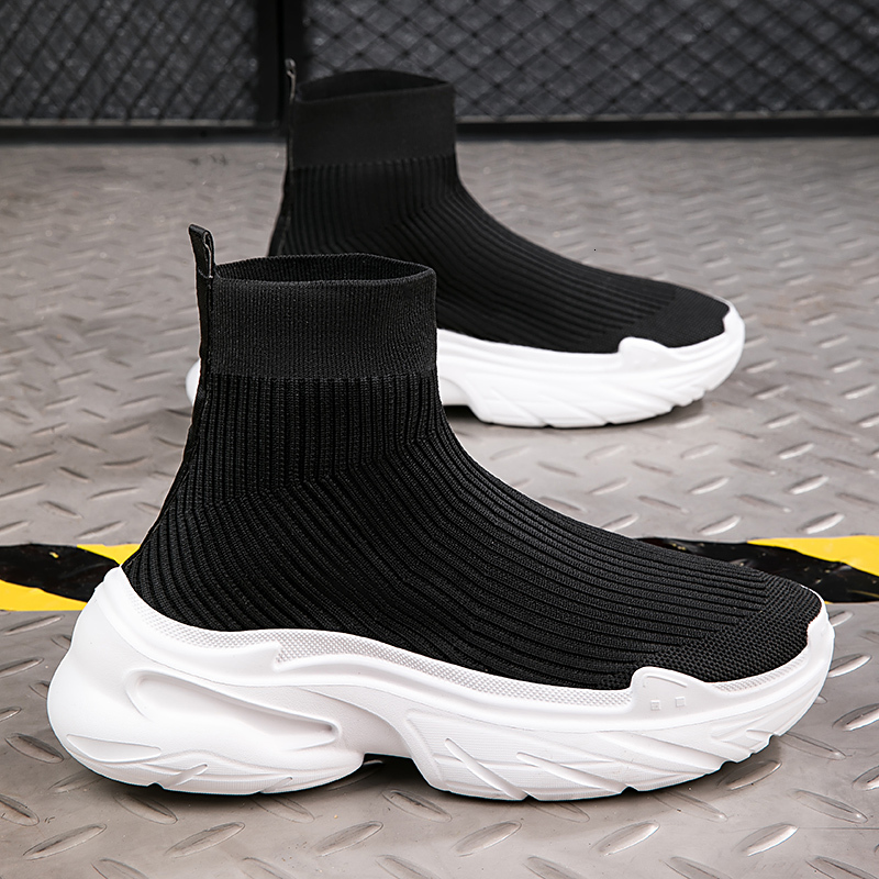 Ddmybear Men S Hig Tops Flying Weaving Shoes Popular Comfortable Mens Casual Light Outdoor Athletic Sneaker For Trendy Sock Shoe Chinese Brand Shoes