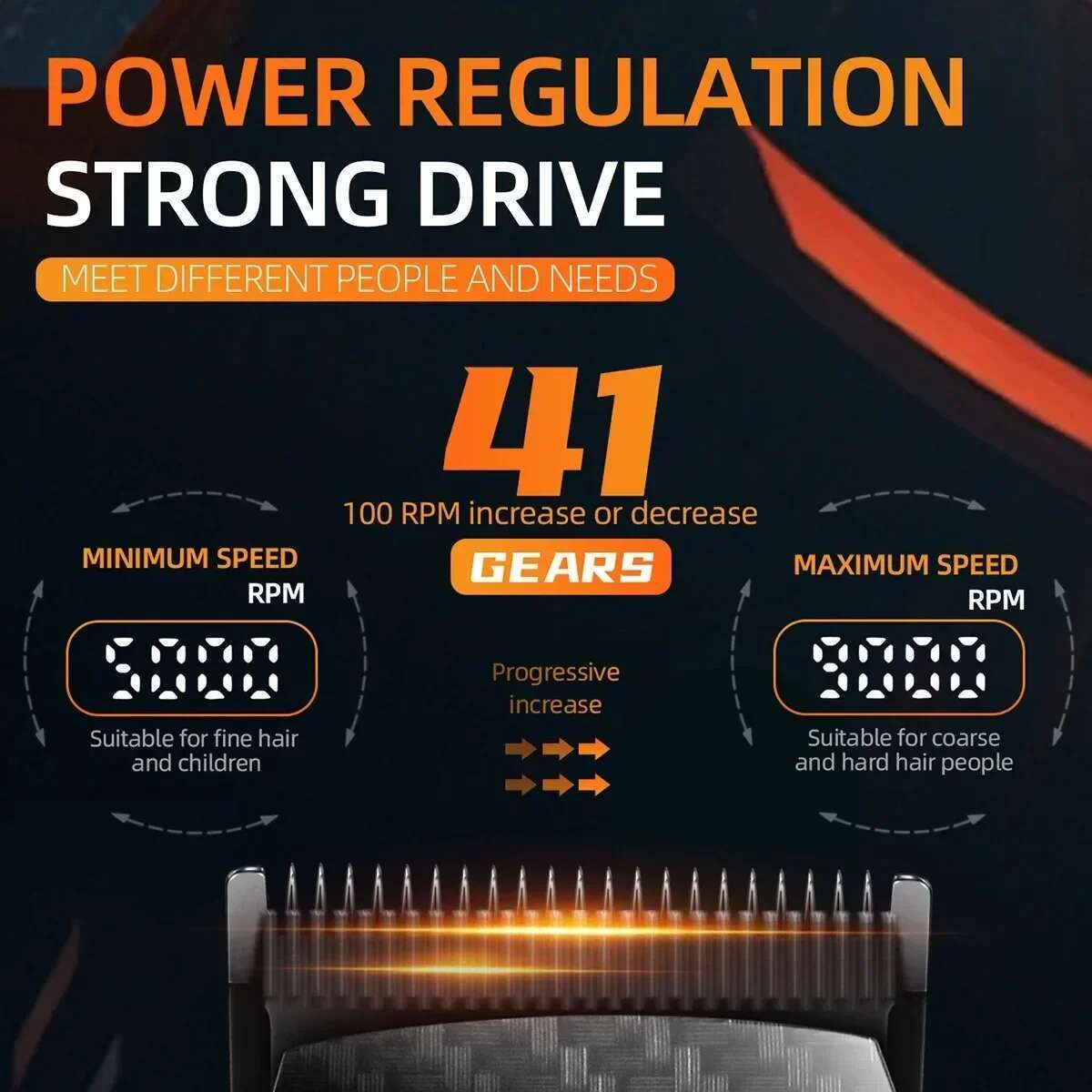 Clipper Professional Hair Trimmer 9000 RPM Haircut Electric Brushless Motor Barber hine for Men KM-2242